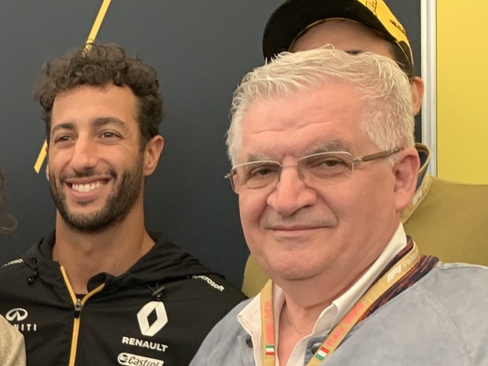 Claudio Grillo con Daniel Ricciardo a Monza tre anni fa