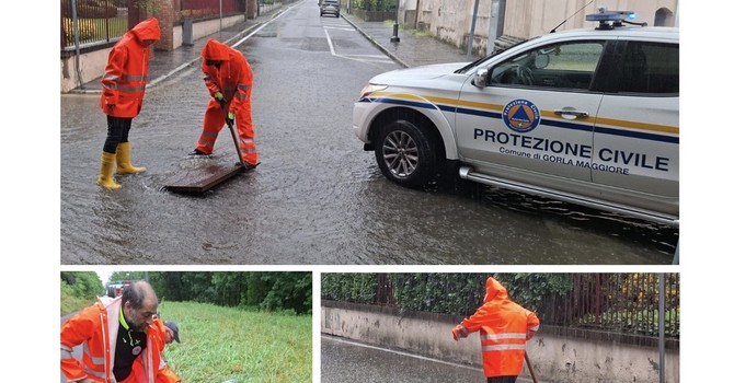 Via Roma sott'acqua e tombini in Valle da liberare: la giornata della Protezione civile di Gorla Maggiore