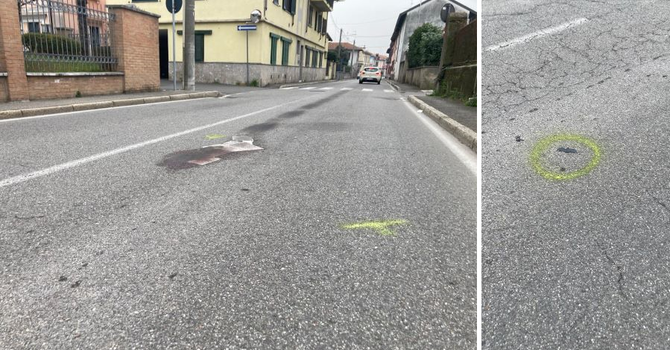 Il luogo del tragico sinistro, in via Vittorio Veneto a Gorla Minore