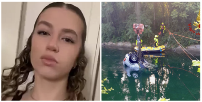 A sinistra: Camilla Copparoni. A destra: le operazioni di recupero dell'Audi nel Villoresi da parte dei vigili del fuoco A sinistra: Camilla Copparoni. A destra: le operazioni di recupero dell'Audi nel Villoresi da parte dei vigili del fuoco