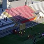 La festa di Mastroianni e della Pro sotto il settore ospiti dopo il gol del 2-2 definitivo