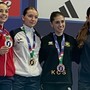 Sofia Zodda, prima da sinistra, alla premiazione dei Campionati nazionali