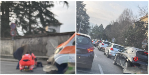 Le operazioni di soccorso e il traffico in via Copelli