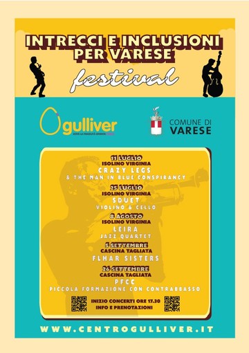 Prosegue la rassegna “Intrecci e inclusioni per Varese”: domenica 25 concerto di violino e violoncello