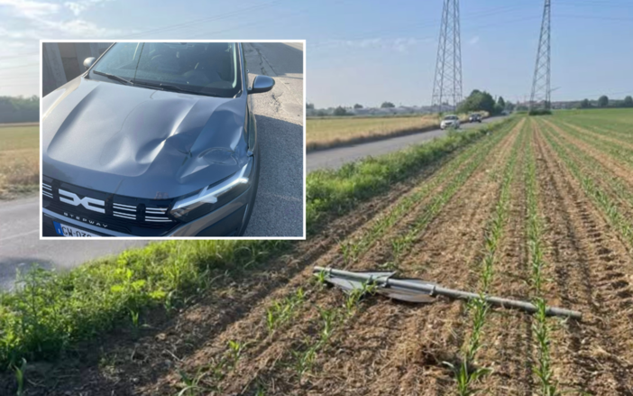 Incidente in via Biella, un cartello che rimbalza tra Dairago e Legnano, illeso miracolosamente l'automobilista