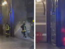 VIDEO. Fumo e fiamme da una grata, apprensione in centro a Busto