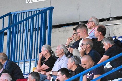 Il designatore di Serie C, Daniele Orsato, in tribuna allo Speroni (foto Galbiati)