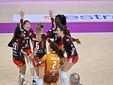 Scandicci-Uyba 3-1: alcune fasi del match (foto Lega Volley Femminile serie A) Scandicci-Uyba 3-1: alcune fasi del match (foto Lega Volley Femminile serie A)