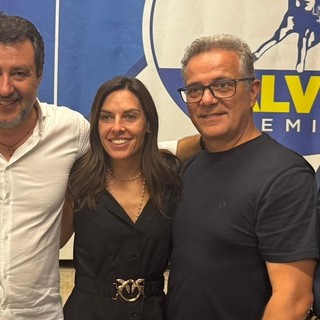 Da sinistra: Reguzzoni, Salvini, Tovaglieri, Albani. Nel riquadro, Maffioli