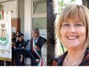 Laura Prati e un momento della commemorazione dalla pagina Facebook del sindaco Aspesi