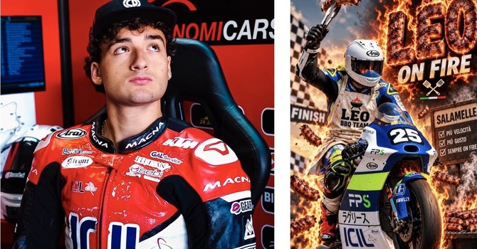 La moto prende fuoco a Valencia: Leo Abruzzo sta bene e sdrammatizza La moto prende fuoco a Valencia: Leo Abruzzo sta bene e sdrammatizza