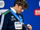 La foto postata su Instagram da mamma Alessandra con il messaggio per il suo Nicolò che guarda l'argento nei 100 rana di ieri (immagine dalla pagina Facebook ufficiale della Federazione Italiana Nuoto - deepbluemediaphoto)