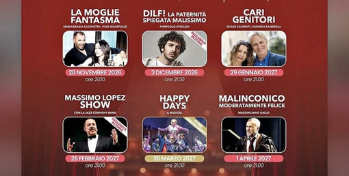 Il Manzoni alza il sipario sulla stagione 2026/2027: sei spettacoli per “Lasciati sorprendere” tra comicità, emozioni e grandi protagonisti