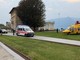 L'elisoccoso atterrato in centro a Luino (foto da LuinoNotizie.it)