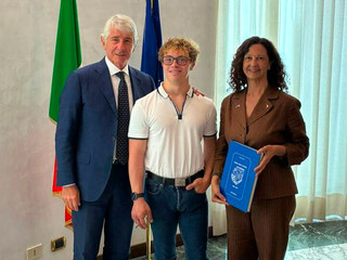 Riccardo Maino con Ministro Abodi e la deputata della Lega Maffioli Riccardo Maino con Ministro Abodi e la deputata della Lega Maffioli