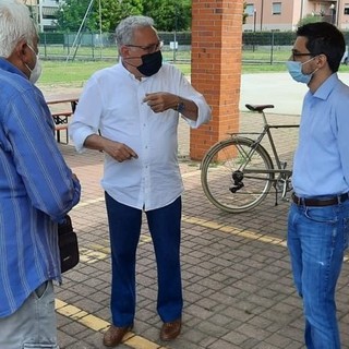 Il tour elettorale di Maggioni ieri a Borsano