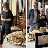 Maria Pozzi festeggiata in famiglia e con il vicesindaco Folegani e il consigliere Geminiani Maria Pozzi festeggiata in famiglia e con il vicesindaco Folegani e il consigliere Geminiani