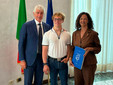 Riccardo Maino con Ministro Abodi e la deputata della Lega Maffioli Riccardo Maino con Ministro Abodi e la deputata della Lega Maffioli
