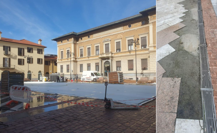 Busto, via la pista del ghiaccio. Ora per le piazze è tempo di manutenzione