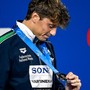 La foto postata su Instagram da mamma Alessandra con il messaggio per il suo Nicolò che guarda l'argento nei 100 rana di ieri (immagine dalla pagina Facebook ufficiale della Federazione Italiana Nuoto - deepbluemediaphoto)