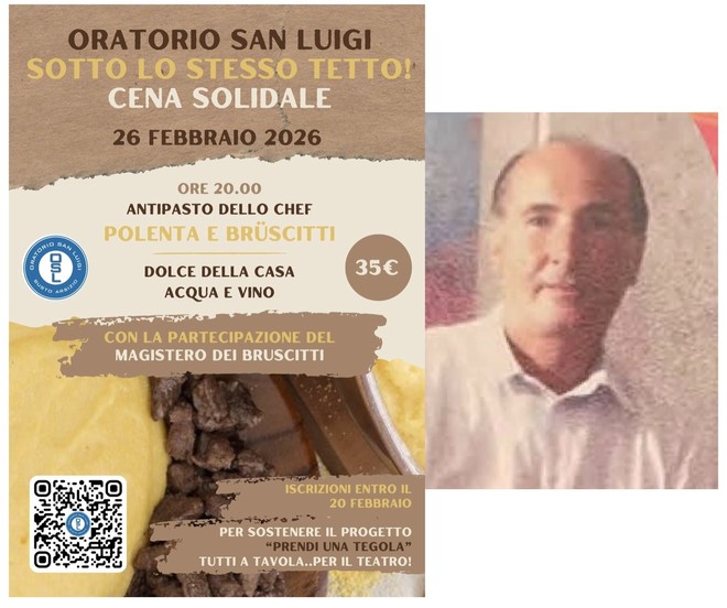 Una cena “a regola d’arte” (e a suon di bruscitti) in oratorio. Missione, aiutare a rifare il tetto