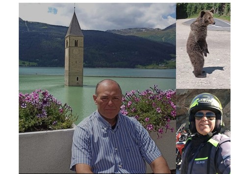 Omar felice durante una delle sue bellissime escursioni. A lato nel viaggio in moto in Transilvania e le ultime foto degli orsi
