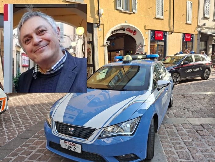 Nella foto Davide Gorla e le forze dell’ordine sul posto il giorno dell’omicidio