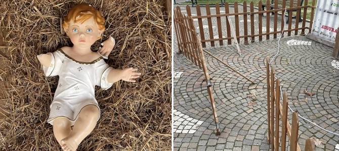 Vandali in azione nel presepe appena rinnovato a Castegnate: spaccano il braccio di Gesù Bambino