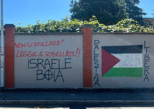 Gallarate, “murales” pro Palestina e insulti a Israele. L’ira del sindaco