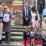 A sinistra Riccardo e Paola Comerio; a destra in alto Mauro e Cinzia Ghisellini con Antonio Tosi, sotto Maria Iannone e ancora Silvana Marangoni e i ragazzi dell'Isis