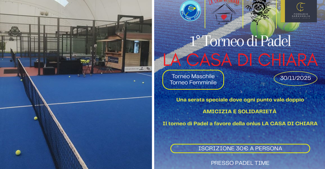 Un torneo di padel per aiutare la Casa di Chiara a fare del bene