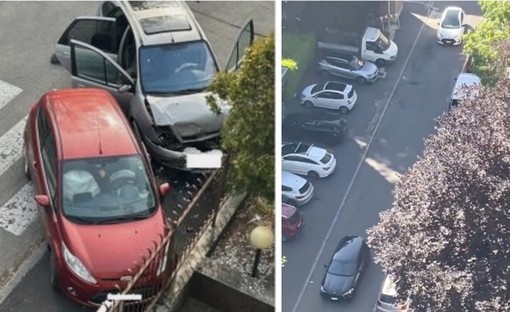 Un incidente per i contromano, avvenuto lo scorso marzo in via Orazio, e un'immagine di ieri con i veicoli che a causa di uno scontro si immettevano nel senso proibito