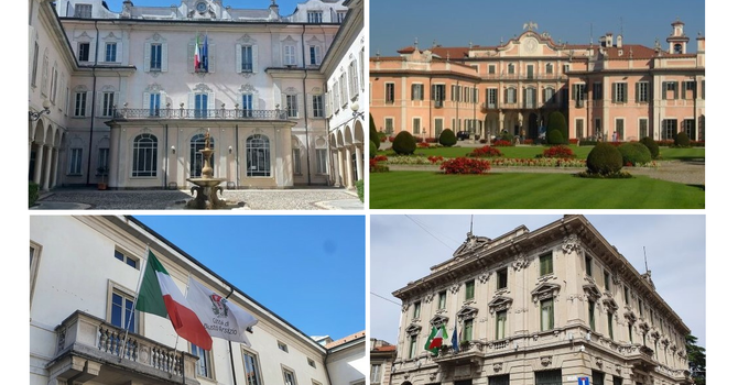 In alto a sinistra Villa Recalcati, sede della Provincia. Poi, in senso orario, i comuni di Varese, Busto Arsizio e Gallarate In alto a sinistra Villa Recalcati, sede della Provincia. Poi, in senso orario, i comuni di Varese, Busto Arsizio e Gallarate