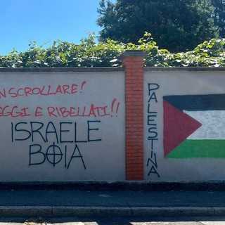 Gallarate, “murales” pro Palestina e insulti a Israele. L’ira del sindaco