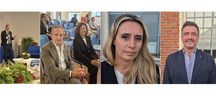 Da sinistra: Pellicini, Antonelli con Maffioli, Caruso e Falciglia Da sinistra: Pellicini, Antonelli con Maffioli, Caruso e Falciglia