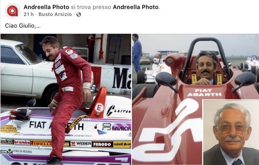 Il post condiviso da Andreella e nel riquadro un'immagine recente di Giulio Favron