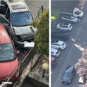 Un incidente per i contromano, avvenuto lo scorso marzo in via Orazio, e un'immagine di ieri con i veicoli che a causa di uno scontro si immettevano nel senso proibito