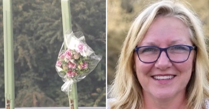 I fiori sul luogo della scomparsa e Pierina Buffon (dal servizio Rai) I fiori sul luogo della scomparsa e Pierina Buffon (dal servizio Rai)