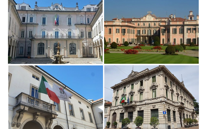 In alto a sinistra Villa Recalcati, sede della Provincia. Poi, in senso orario, i comuni di Varese, Busto Arsizio e Gallarate In alto a sinistra Villa Recalcati, sede della Provincia. Poi, in senso orario, i comuni di Varese, Busto Arsizio e Gallarate
