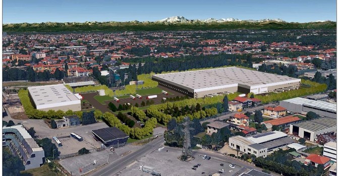 Polo logistico in fase di realizzazione nell’area ex Montedison, sul territorio di Olgiate Olona