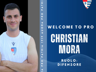 L'annuncio della Pro Patria alla firma di Mora (foto Aurora Pro Patria 1919)