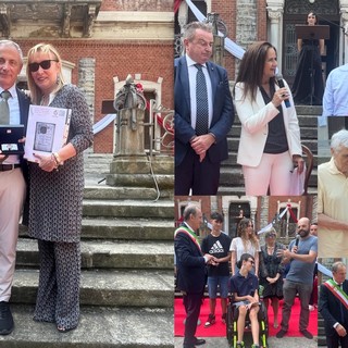 A sinistra Riccardo e Paola Comerio; a destra in alto Mauro e Cinzia Ghisellini con Antonio Tosi, sotto Maria Iannone e ancora Silvana Marangoni e i ragazzi dell'Isis