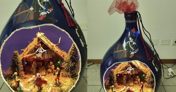 Il presepe donato e un particolare Il presepe donato e un particolare
