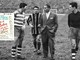 Una delle fotografie della mostra: qui ricorda il Bustocco.it era Inter-Pro Patria ed ecco Memo Toros a sinistra, Lorenzi al centro, Meazza allenatore biancoblu, a destra Uboldi