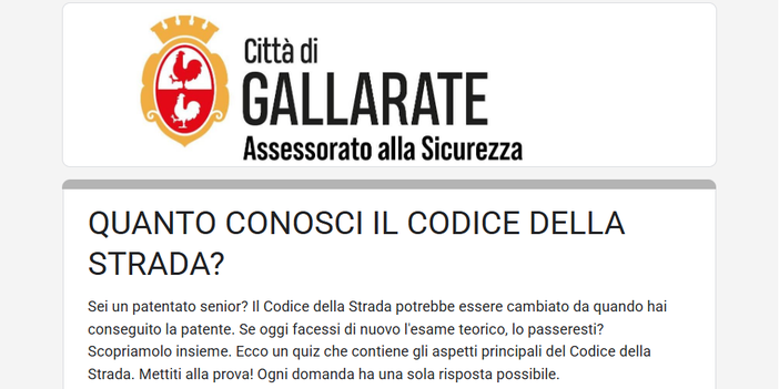 Codice della Strada: quanto lo conosci davvero? Il Comune di Gallarate propone una guida e un quiz