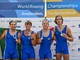 Nelle foto (ph Julia Kowacic / Canottaggio.org): il quattro di coppia azzurro con l'oro vinto e in azione ad Amsterdam Nelle foto (ph Julia Kowacic / Canottaggio.org): il quattro di coppia azzurro con l'oro vinto e in azione ad Amsterdam