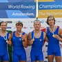 Nelle foto (ph Julia Kowacic / Canottaggio.org): il quattro di coppia azzurro con l'oro vinto e in azione ad Amsterdam Nelle foto (ph Julia Kowacic / Canottaggio.org): il quattro di coppia azzurro con l'oro vinto e in azione ad Amsterdam