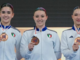 La nazionale femminile italiana: al centro l'atleta solbiatese. Foto dalla pagina di Roberta Dominici - Skorpion Karate