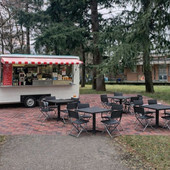 Rendering della nuova area ristoro