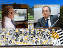 Il murale sfregiato. Nei riquadri, Maurizio Maggioni (a sinistra) ed Emanuele Antonelli
